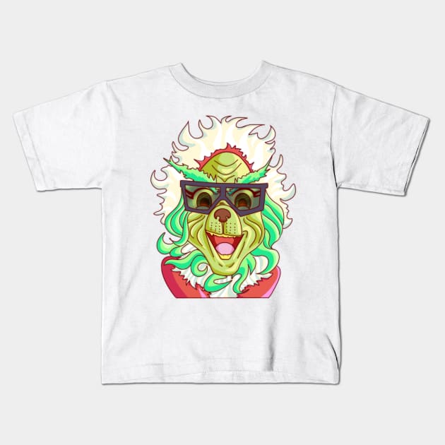 The Grinch - Joyful and Triumphant Kids T-Shirt by MorenoArtwork